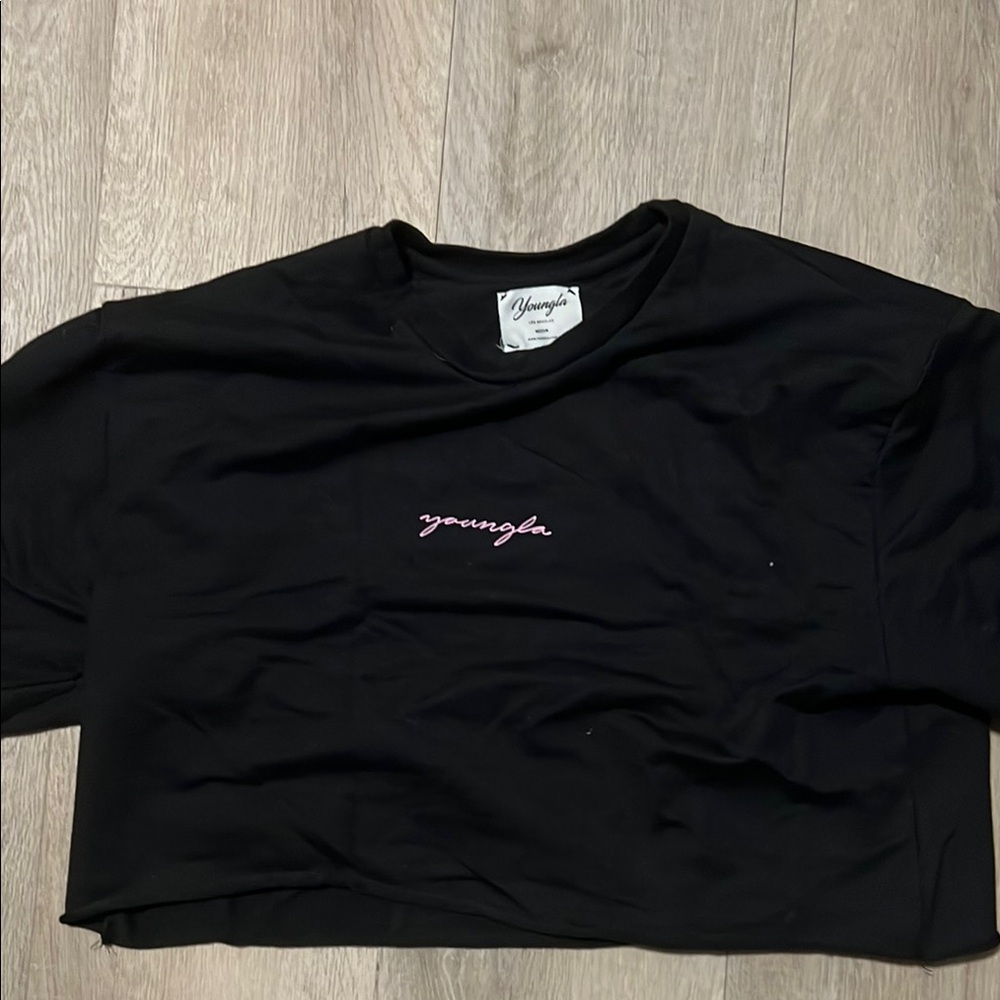 YoungLA Black Cropped T-Shirt
